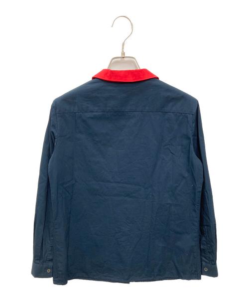 MIU MIU（ミュウミュウ）MIU MIU (ミュウミュウ) 丸襟シャツ ネイビー サイズ:40の古着・服飾アイテム