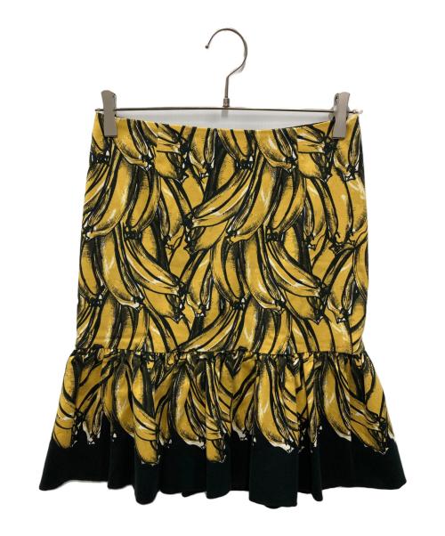PRADA（プラダ）PRADA (プラダ) バナナ柄 スカート イエロー サイズ:38の古着・服飾アイテム