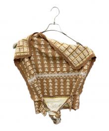 Mame Kurogouchi（マメクロゴウチ）の古着「ジャガードパネルニット」｜ブラウン