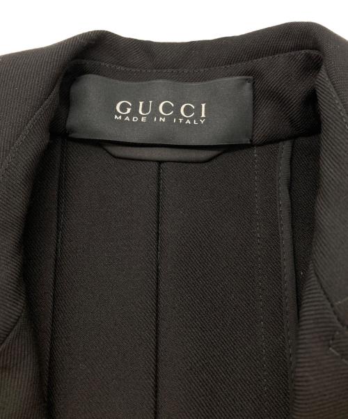 GUCCI（グッチ）GUCCI (グッチ) プリーツ トレンチコート ブラック サイズ:38の古着・服飾アイテム