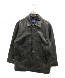 GAP（ギャップ）の古着「【古着】レザーカーコート」｜ブラック