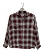 TOWN CRAFTタウンクラフト）の古着「ヴィンテージレーヨンオンブレチェックシャツ」｜グレー×レッド