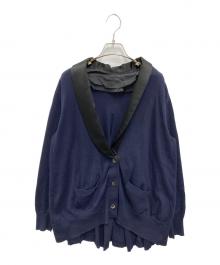 sacai（サカイ）の古着「タキシードショールカラー バックフレアニットカーディガン」｜ネイビー