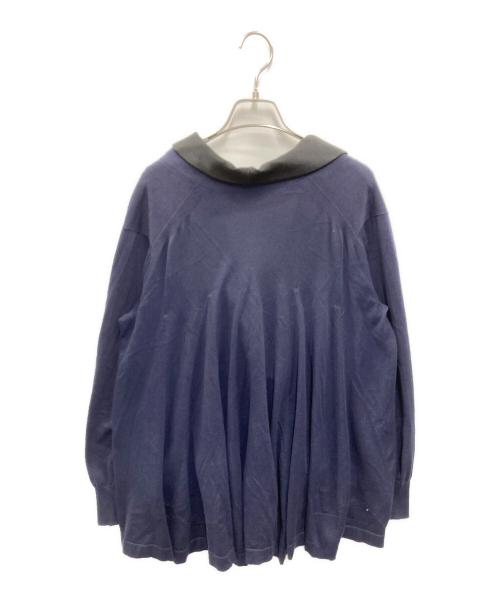 sacai（サカイ）sacai (サカイ) タキシードショールカラー バックフレアニットカーディガン ネイビー サイズ:1の古着・服飾アイテム