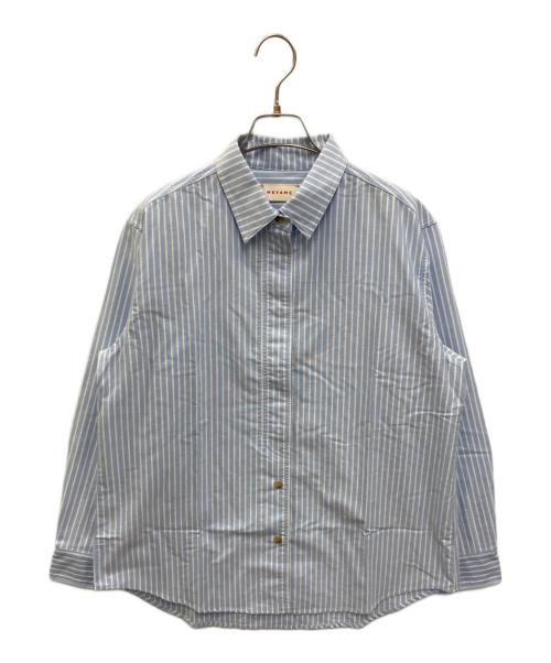 MEYAME（メヤメ）MEYAME (メヤメ) STRIPED SHIRT ブルー サイズ:FREEの古着・服飾アイテム