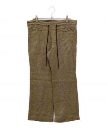 MEYAME（メヤメ）の古着「GLENCHECK LINEN PANTS」｜カーキ
