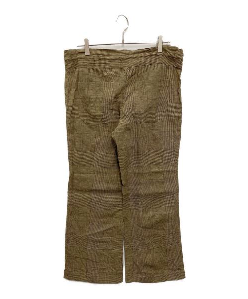 MEYAME（メヤメ）MEYAME (メヤメ) GLENCHECK LINEN PANTS カーキ サイズ:FREEの古着・服飾アイテム