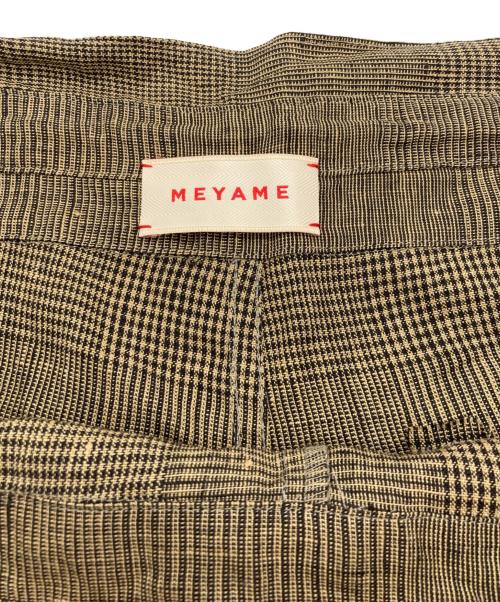 MEYAME（メヤメ）MEYAME (メヤメ) GLENCHECK LINEN PANTS カーキ サイズ:FREEの古着・服飾アイテム
