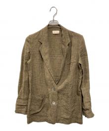 MEYAME（メヤメ）の古着「GLENCHECK LINEN JACKET」｜カーキ