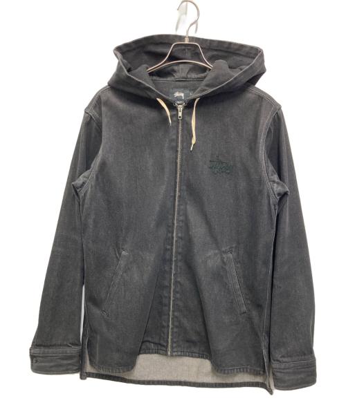 stussy（ステューシー）stussy (ステューシー) DENIM HOOD ZIP BLOUZON ブラック サイズ:Lの古着・服飾アイテム