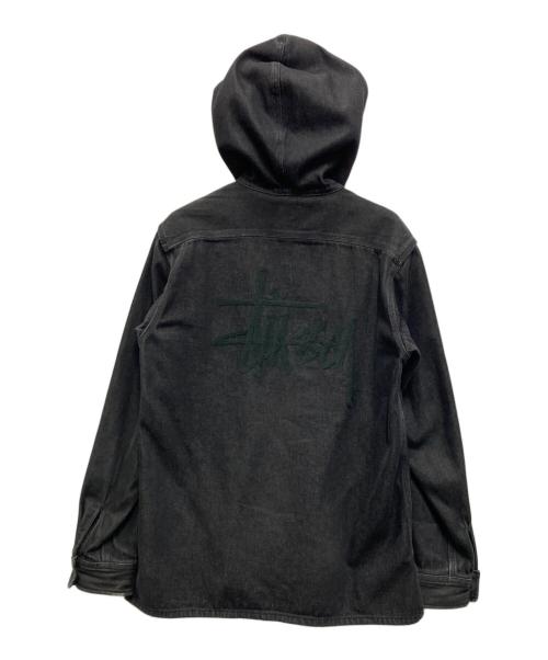 stussy（ステューシー）stussy (ステューシー) DENIM HOOD ZIP BLOUZON ブラック サイズ:Lの古着・服飾アイテム
