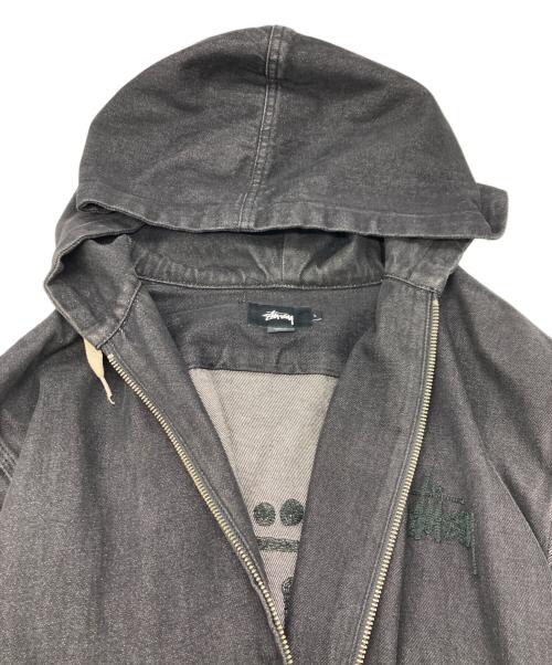 stussy（ステューシー）stussy (ステューシー) DENIM HOOD ZIP BLOUZON ブラック サイズ:Lの古着・服飾アイテム