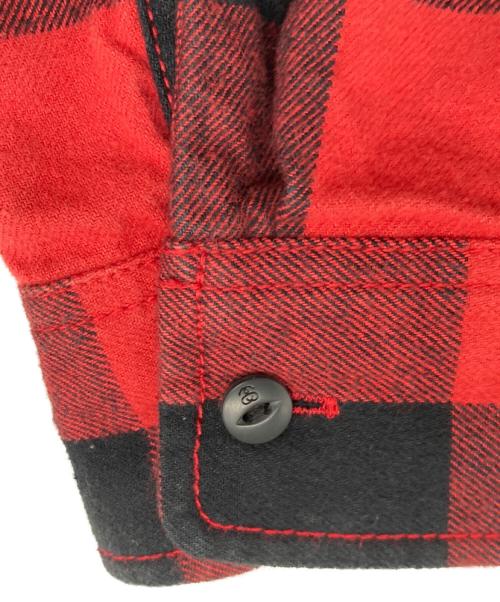 stussy（ステューシー）stussy (ステューシー) ロゴ刺繍チェックジップアップパーカー ブラック×レッド サイズ:XLの古着・服飾アイテム