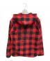 stussy (ステューシー) ロゴ刺繍チェックジップアップパーカー ブラック×レッド サイズ:XL：8000円