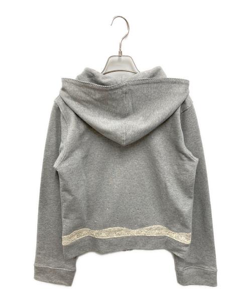 GABI GAMEL（ガビ ガメル）GABI GAMEL (ガビ ガメル) レース ジップアップ フーディー グレー サイズ:FREEの古着・服飾アイテム