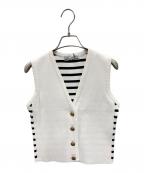 BORDRES at BALCONYボーダーズ アット バルコニー）の古着「RIB KNIT VEST」｜ホワイト×ブラック