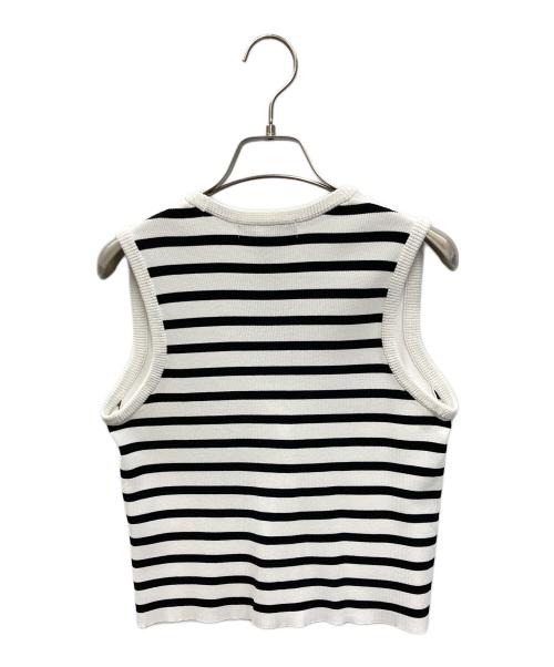 BORDRES at BALCONY（ボーダーズ アット バルコニー）BORDRES AT BALCONY (ボーダーズ アット バルコニー) RIB KNIT VEST ホワイト×ブラック サイズ:38 未使用品の古着・服飾アイテム