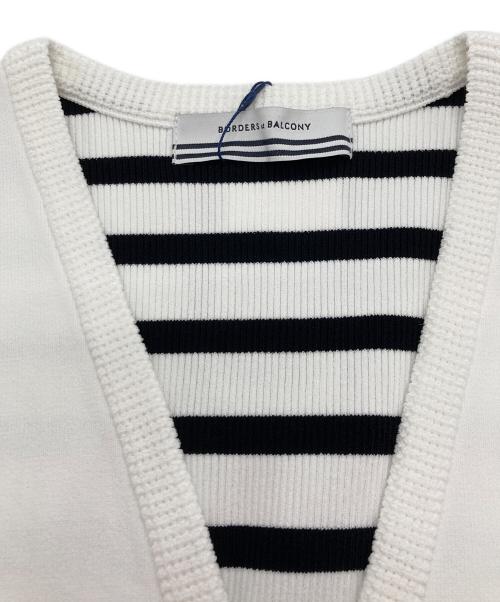 BORDRES at BALCONY（ボーダーズ アット バルコニー）BORDRES AT BALCONY (ボーダーズ アット バルコニー) RIB KNIT VEST ホワイト×ブラック サイズ:38 未使用品の古着・服飾アイテム