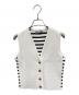 BORDRES AT BALCONY（ボーダーズ アット バルコニー）の古着「RIB KNIT VEST」｜ホワイト×ブラック