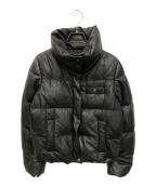 COACHコーチ）の古着「ラムレザーダウンジャケット」｜ブラック