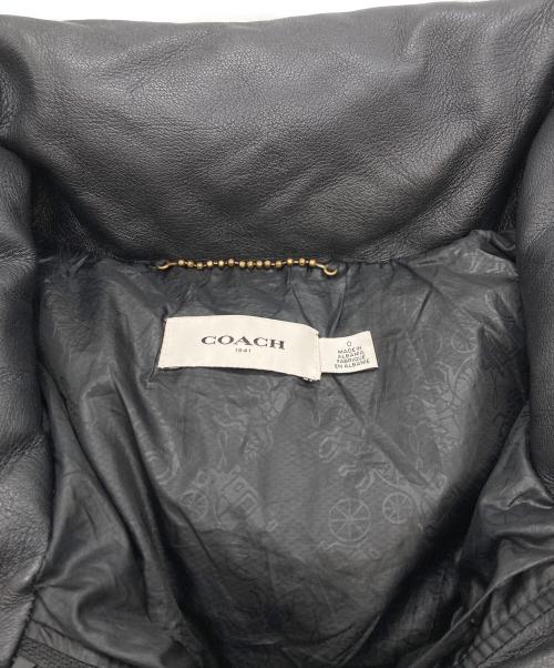 COACH（コーチ）COACH (コーチ) ラムレザーダウンジャケット ブラックの古着・服飾アイテム