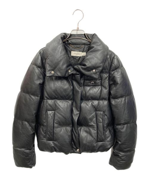 COACH（コーチ）COACH (コーチ) ラムレザーダウンジャケット ブラックの古着・服飾アイテム