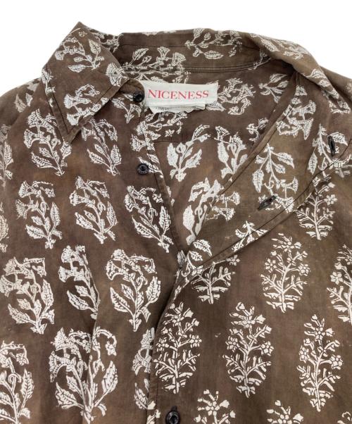 NICENESS（ナイスネス）NICENESS (ナイスネス) LEE flower shirt ブラウン サイズ:Mの古着・服飾アイテム
