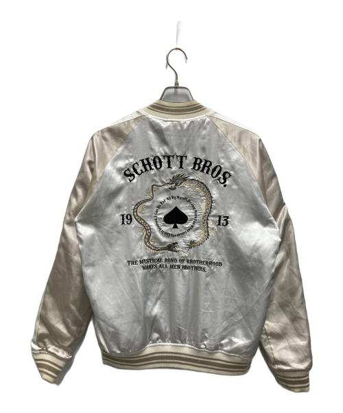 Schott（ショット）Schott (ショット) リバーシブル スーベニアジャケット ホワイト×ブラック サイズ:Mの古着・服飾アイテム