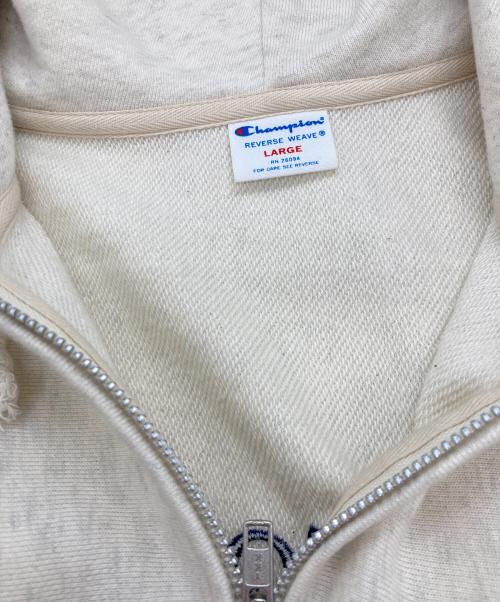 Champion REVERSE WEAVE（チャンピオン リバース ウィーブ）Champion REVERSE WEAVE (チャンピオン リバース ウィーブ) X-LARGE (エクストララージ) ZIPUP HOODED SWEATSHIRT アイボリー サイズ:Lの古着・服飾アイテム