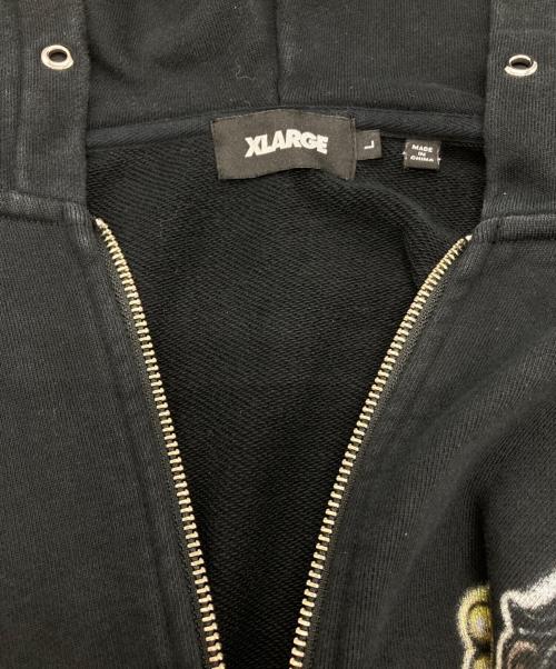 X-LARGE（エクストララージ）X-LARGE (エクストララージ) PAINTING ZIP-UP HOODED SWEATSHIRT ブラック サイズ:Lの古着・服飾アイテム
