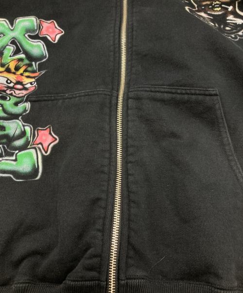 X-LARGE（エクストララージ）X-LARGE (エクストララージ) PAINTING ZIP-UP HOODED SWEATSHIRT ブラック サイズ:Lの古着・服飾アイテム