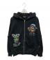 X-LARGE（エクストララージ）の古着「PAINTING ZIP-UP HOODED SWEATSHIRT」｜ブラック