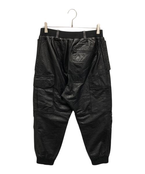 Y-3（ワイスリー）Y-3 (ワイスリー) ラムレザージョガーパンツ ブラック サイズ:Sの古着・服飾アイテム