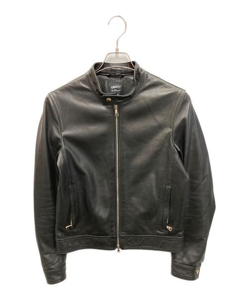 EMMETI（エンメティ）EMMETI (エンメティ) JURI  ラムレザーシングルライダースジャケット ブラック サイズ:44の古着・服飾アイテム