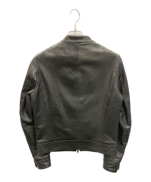 EMMETI（エンメティ）EMMETI (エンメティ) JURI  ラムレザーシングルライダースジャケット ブラック サイズ:44の古着・服飾アイテム