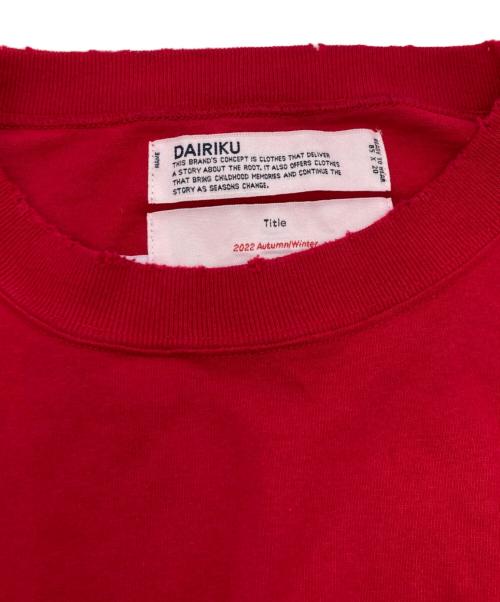 DAIRIKU（ダイリク）DAIRIKU (ダイリク) SCHOOL Embroidery Vintage Tee レッド サイズ:FREEの古着・服飾アイテム