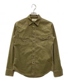 Saint Laurent Paris（サンローランパリ）の古着「デニムウエスタンシャツ」｜オリーブ