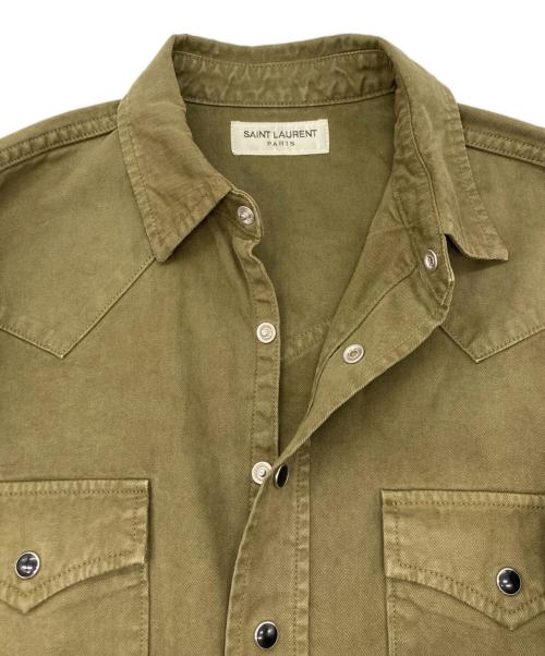 Saint Laurent Paris（サンローランパリ）Saint Laurent Paris (サンローランパリ) デニムウエスタンシャツ オリーブ サイズ:Sの古着・服飾アイテム