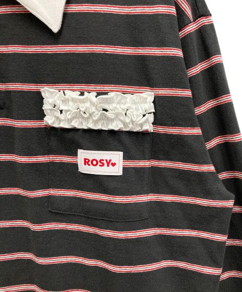 rosy monster（ロージーモンスター）rosy monster (ロージーモンスター) ポロシャツ ブラック×レッド サイズ:Fの古着・服飾アイテム