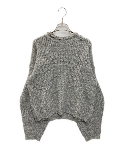 rosy monster（ロージーモンスター）rosy monster (ロージーモンスター) BACK NECK RIBON KNIT グレー サイズ:FREEの古着・服飾アイテム