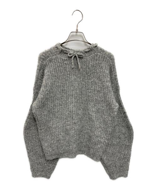 rosy monster（ロージーモンスター）rosy monster (ロージーモンスター) BACK NECK RIBON KNIT グレー サイズ:FREEの古着・服飾アイテム