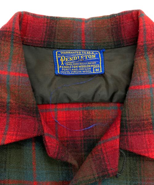 PENDLETON（ペンドルトン）PENDLETON (ペンドルトン) 【古着】ウールチェックボードシャツ グリーン×レッド サイズ:Mの古着・服飾アイテム