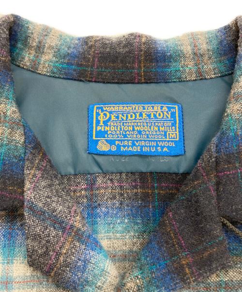 PENDLETON（ペンドルトン）PENDLETON (ペンドルトン) 【古着】ウールボードチェックシャツ ブルー サイズ:Mの古着・服飾アイテム