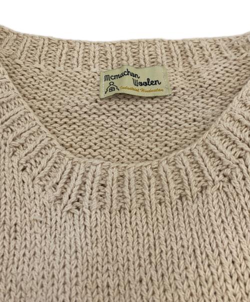 Mcmachan Woolen（マクマーンウーレン）Mcmachan Woolen (マクマーンウーレン) フラワー半袖ニット アイボリー サイズ:FREEの古着・服飾アイテム