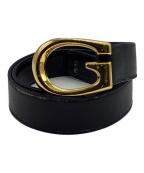 GUCCIグッチ）の古着「Ｇバックルレザーベルト」｜ブラック