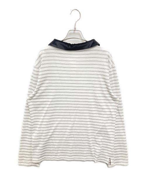 cccmalie（シーマリー）cccmalie (シーマリー) ベロア襟ボーダーカットソー ホワイト×ブラック サイズ:38の古着・服飾アイテム