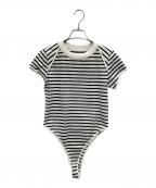 ESS BYエス バイ）の古着「Cotton High-leg Leotard」｜ホワイト×ブラック