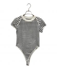 ESS BY（エス バイ）の古着「Cotton High-leg Leotard」｜ホワイト×ブラック