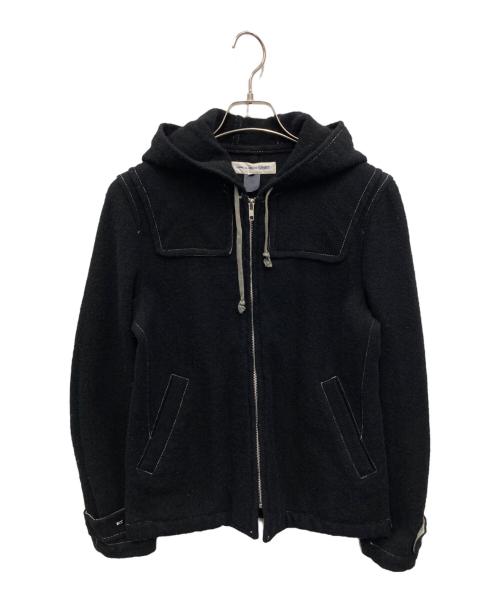 COMME des GARCONS SHIRT（コムデギャルソンシャツ）COMME des GARCONS SHIRT (コムデギャルソンシャツ) ウ-ルジップアップジャケット ブラック サイズ:XSの古着・服飾アイテム
