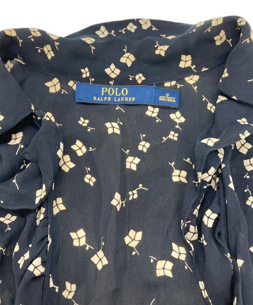 POLO RALPH LAUREN（ポロ・ラルフローレン）POLO RALPH LAUREN (ポロ・ラルフローレン) シルク総柄ミニワンピース ブラックの古着・服飾アイテム